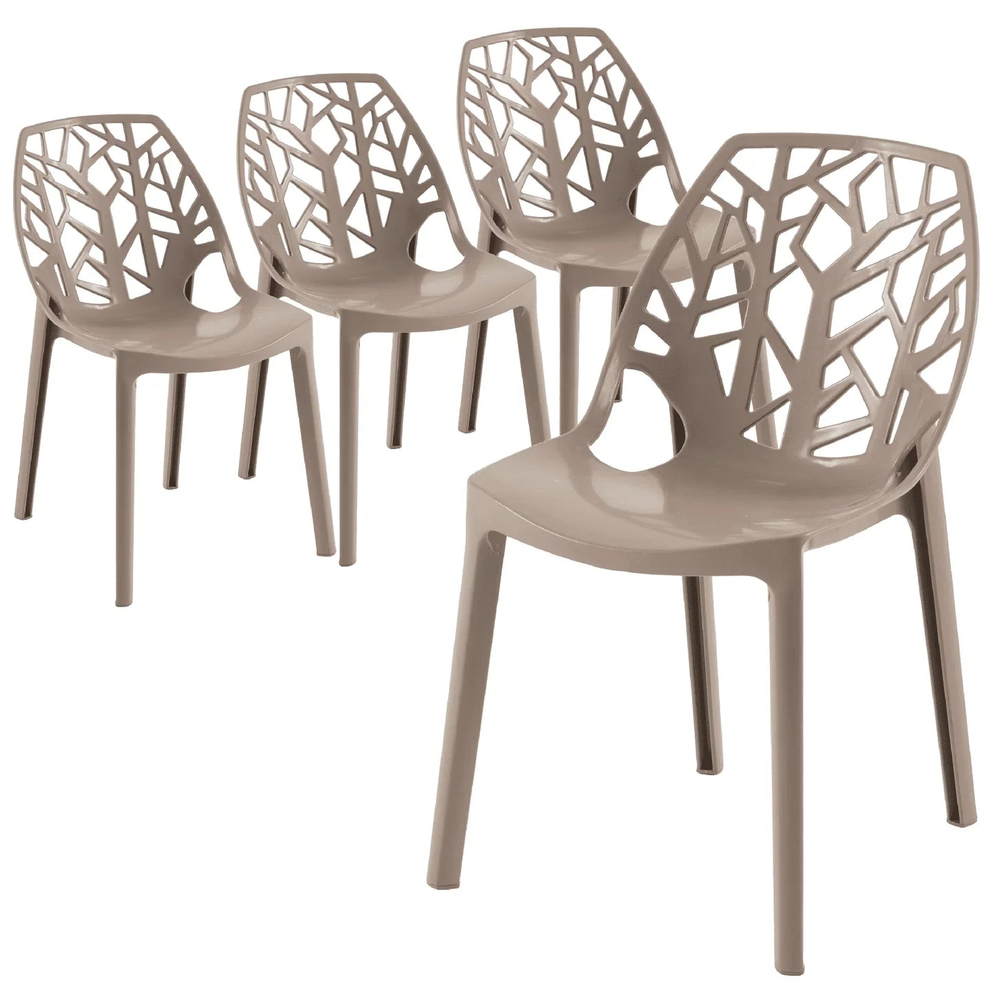 Cornelia Modern Dining Chair ABS Plastic Side Chair, Set of 4 - Elax Furniture