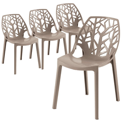 Cornelia Modern Dining Chair ABS Plastic Side Chair, Set of 4 - Elax Furniture