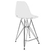 Cresco Modern Acrylic Barstool in Chrome Base for Kitchen and Dining Room