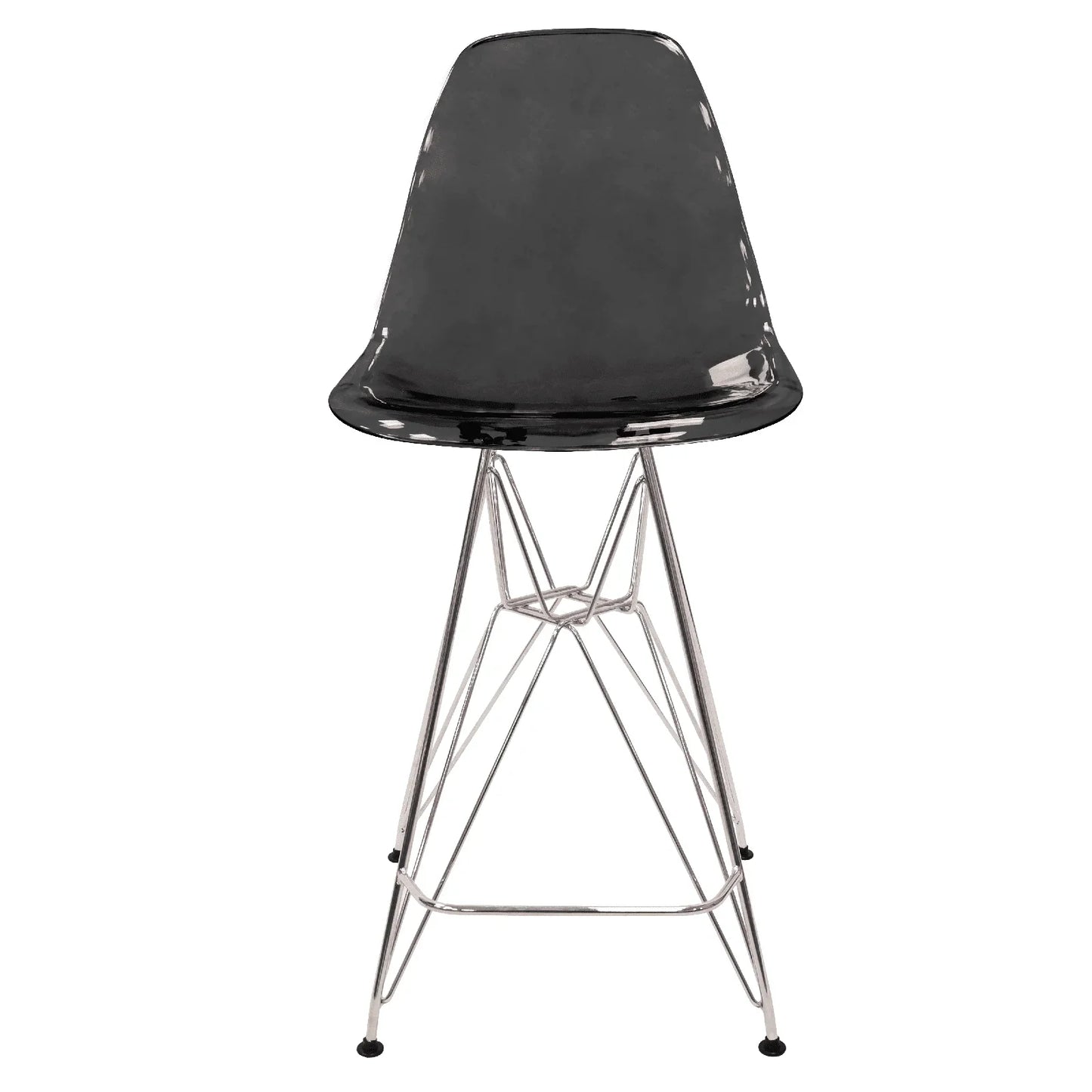 Cresco Modern Acrylic Barstool in Chrome Base for Kitchen and Dining Room - Elax Furniture