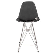 Cresco Modern Acrylic Barstool in Chrome Base for Kitchen and Dining Room - Elax Furniture
