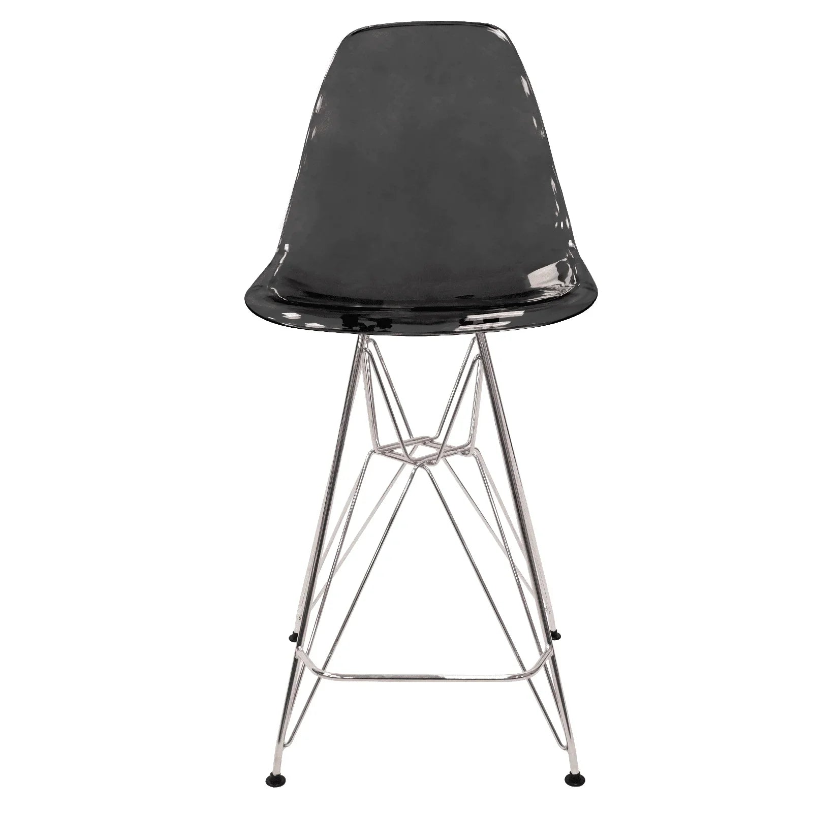 Cresco Modern Acrylic Barstool in Chrome Base for Kitchen and Dining Room - Elax Furniture