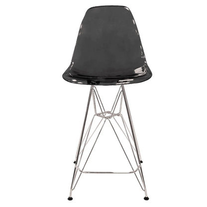 Cresco Modern Acrylic Barstool in Chrome Base for Kitchen and Dining Room - Elax Furniture