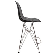 Cresco Modern Acrylic Barstool in Chrome Base for Kitchen and Dining Room - Elax Furniture