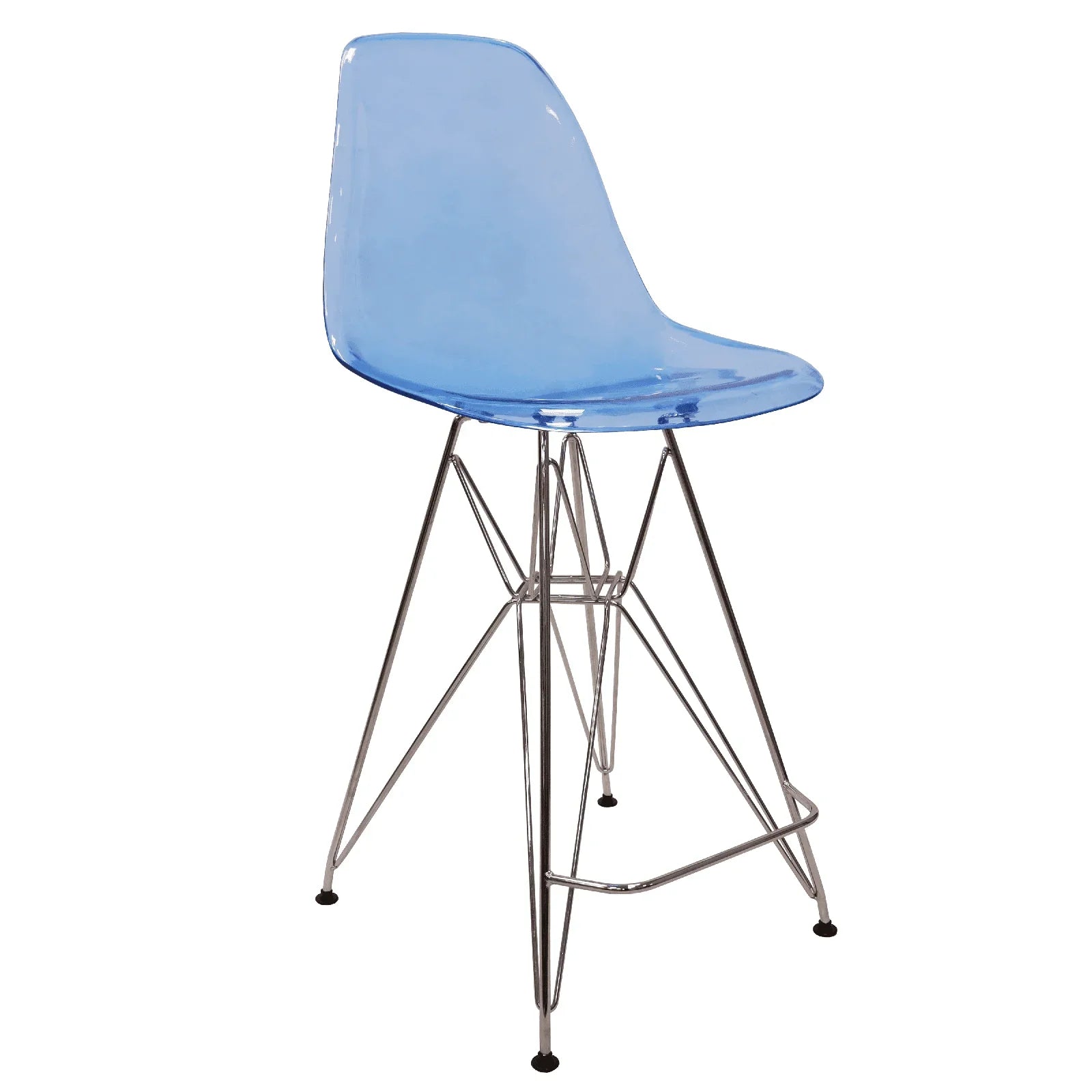 Cresco Modern Acrylic Barstool in Chrome Base for Kitchen and Dining Room - Elax Furniture