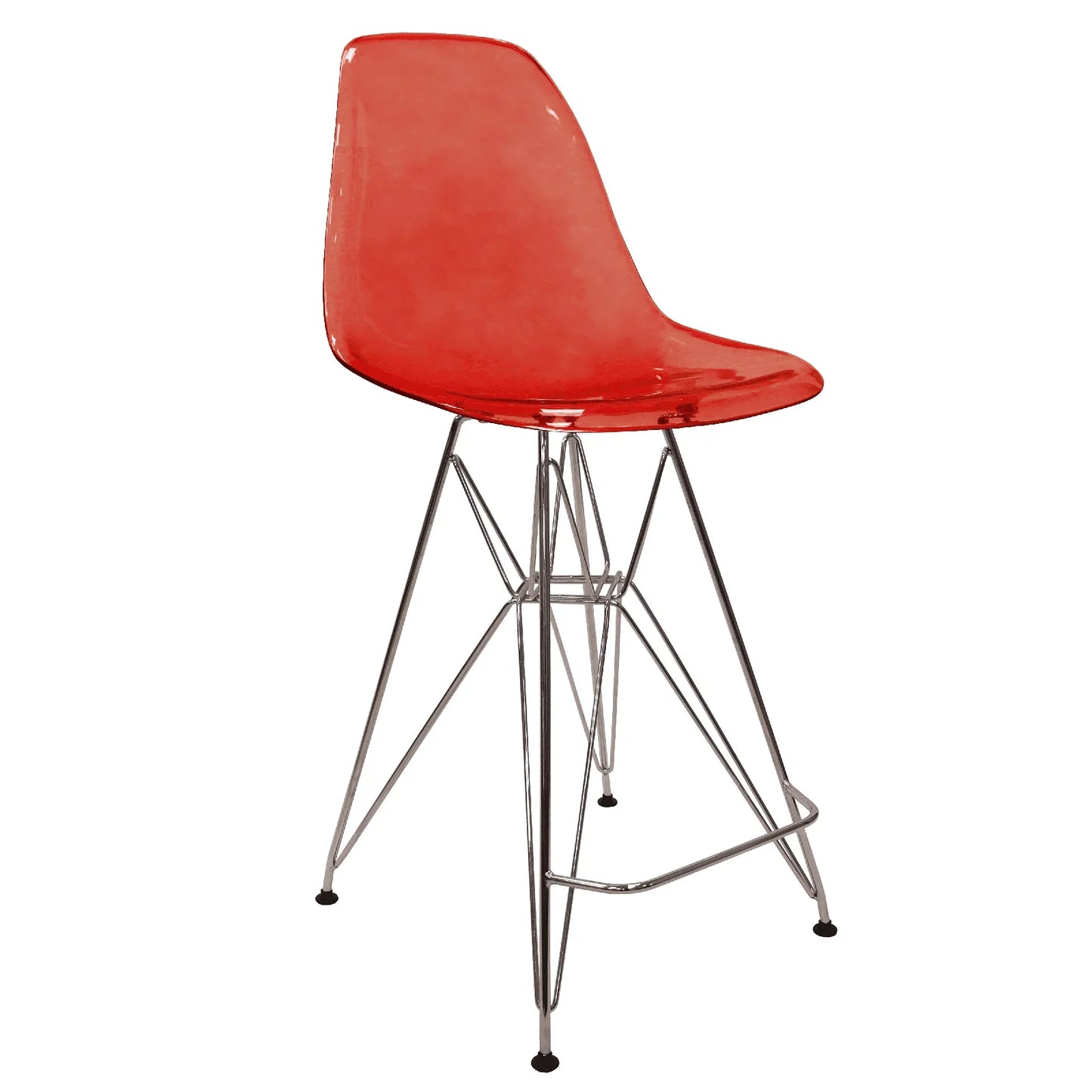 Cresco Modern Acrylic Barstool in Chrome Base for Kitchen and Dining Room - Elax Furniture