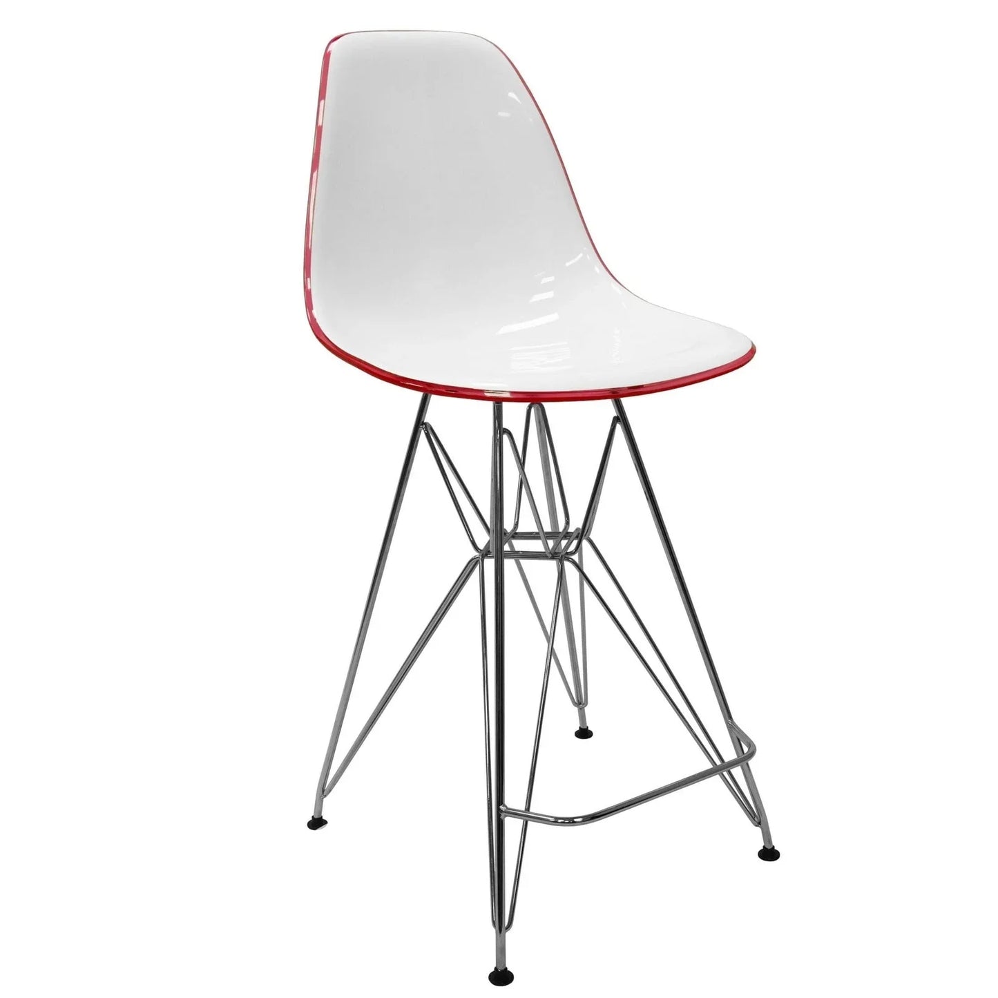 Cresco Modern Acrylic Barstool in Chrome Base for Kitchen and Dining Room - Elax Furniture