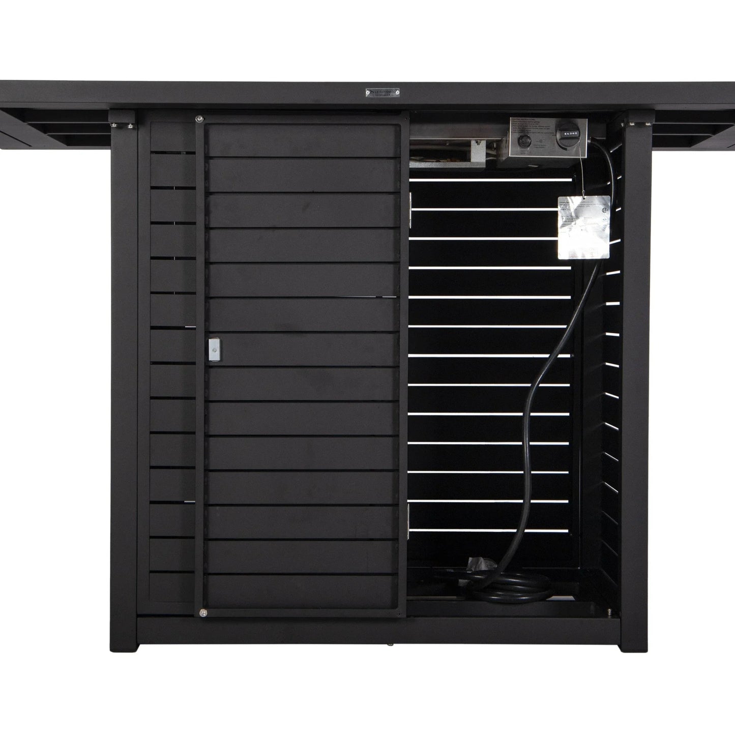 Chelsea Rectangular Aluminum Fire Pit Bar Table with Lid Glass Guard and Tank Holder - Elax Furniture