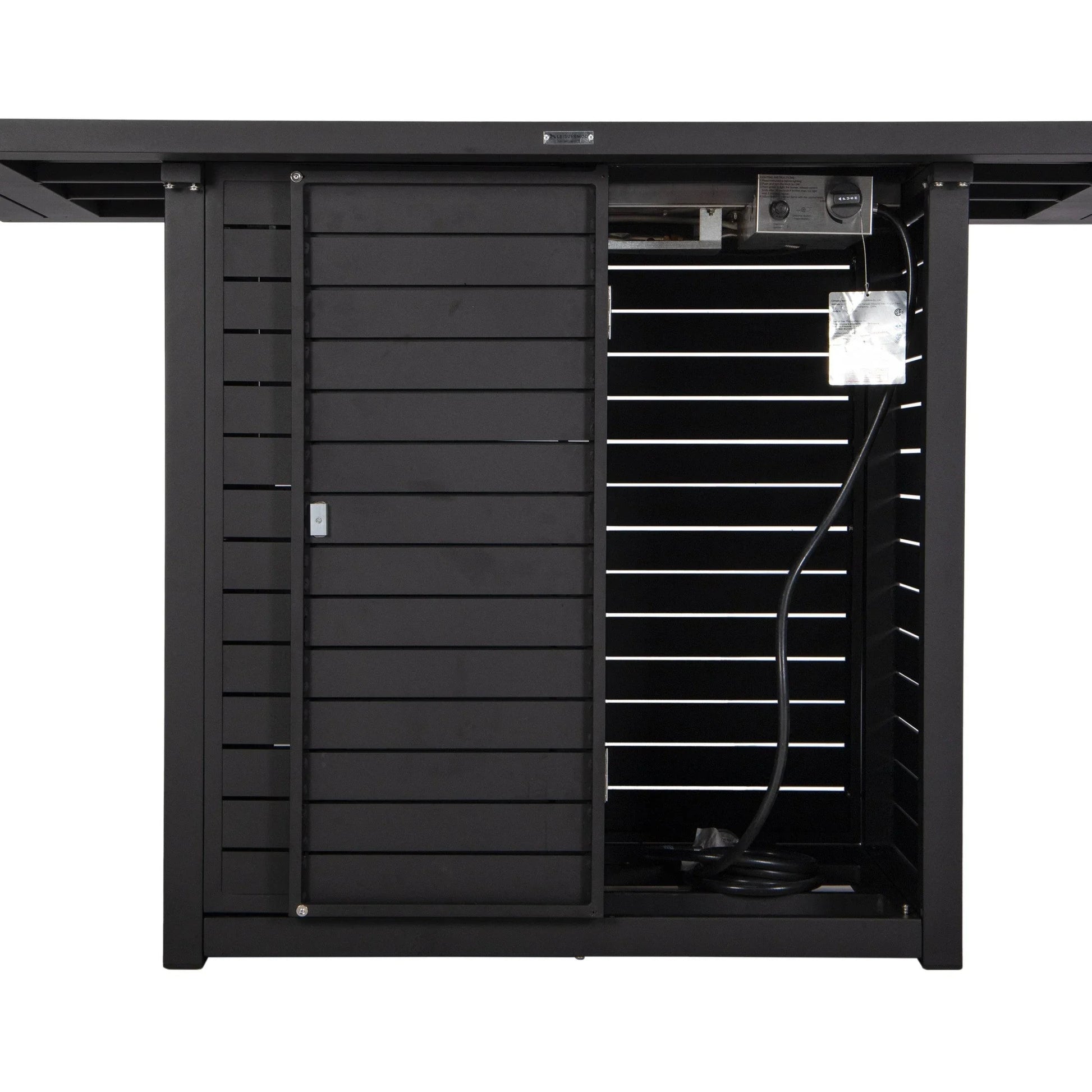 Chelsea Rectangular Aluminum Fire Pit Bar Table with Lid Glass Guard and Tank Holder - Elax Furniture