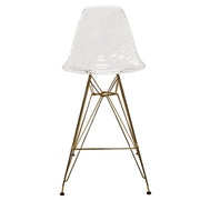 Cresco Modern Acrylic Barstool with Gold Chrome Base and Footrest - Elax Furniture