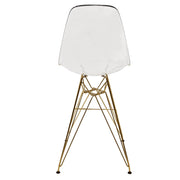 Cresco Modern Acrylic Barstool with Gold Chrome Base and Footrest - Elax Furniture