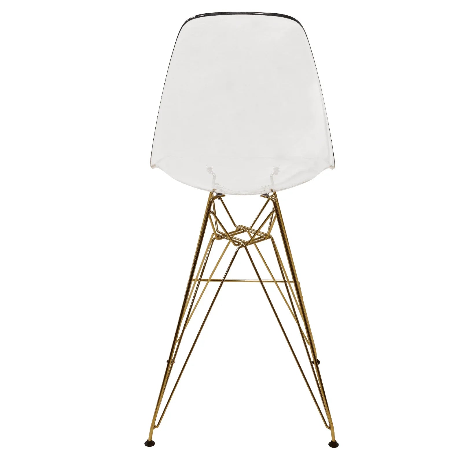 Cresco Modern Acrylic Barstool with Gold Chrome Base and Footrest - Elax Furniture