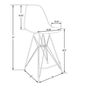 Cresco Modern Acrylic Barstool with Gold Chrome Base and Footrest - Elax Furniture