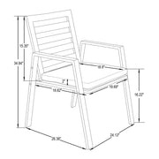 Chelsea 7-Piece Modern Outdoor Dining Set in Black Aluminum with Removable Cushions - Elax Furniture