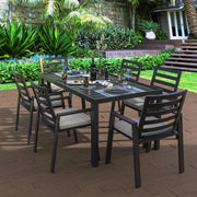 Chelsea Modern Aluminum Patio Dining Armchair with Removable Cushions - Elax Furniture