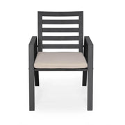 Chelsea Modern Aluminum Patio Dining Armchair with Removable Cushions - Elax Furniture