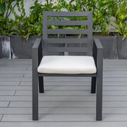 Chelsea Modern Aluminum Patio Dining Armchair with Removable Cushions - Elax Furniture