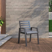 Chelsea 7-Piece Modern Outdoor Dining Set in Black Aluminum with Removable Cushions - Elax Furniture