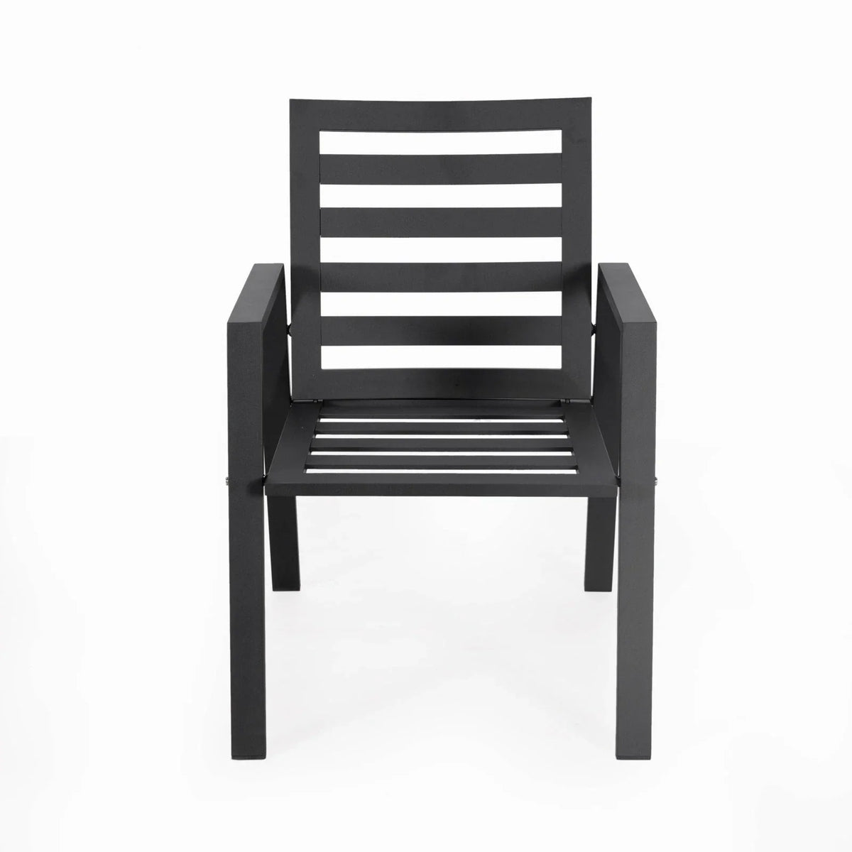Chelsea 7-Piece Modern Outdoor Dining Set in Black Aluminum with Removable Cushions - Elax Furniture