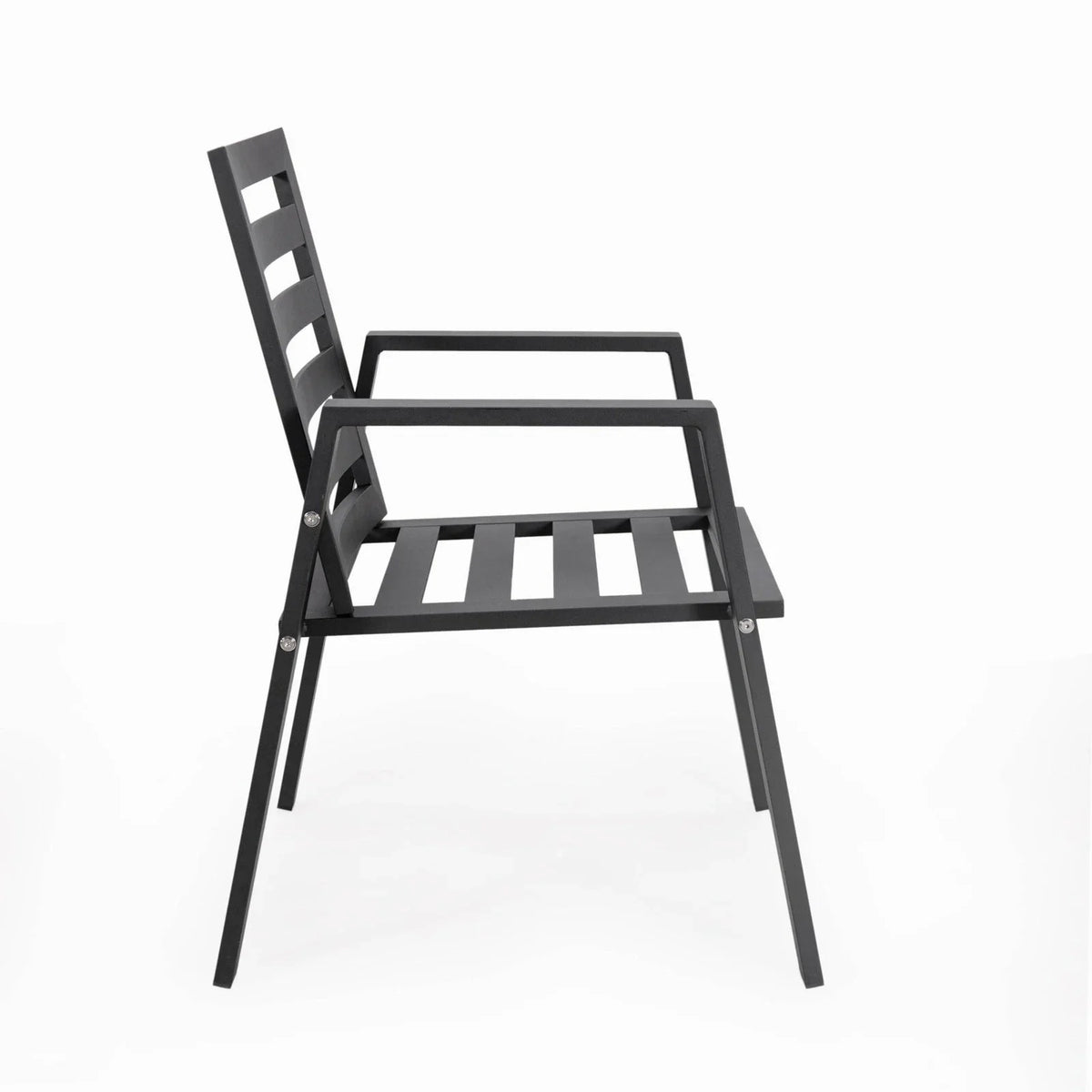 Chelsea 7-Piece Modern Outdoor Dining Set in Black Aluminum with Removable Cushions - Elax Furniture