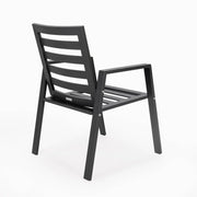 Chelsea 7-Piece Modern Outdoor Dining Set in Black Aluminum with Removable Cushions - Elax Furniture