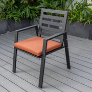 Chelsea Modern Aluminum Patio Dining Armchair with Removable Cushions - Elax Furniture