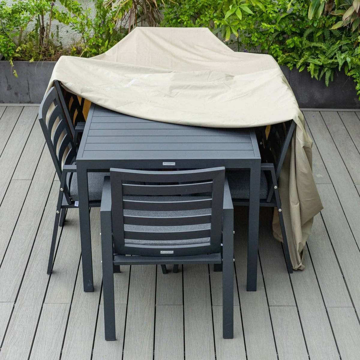 Mid-Century Modern Chelsea Rectangular Outdoor Furniture Rain Cover for 63" and 87" Patio Dining Set - Elax Furniture