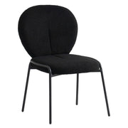 Celestial Modern Boucle Dining Side Chair with Black/White Powder Coated Iron Frame - Elax Furniture