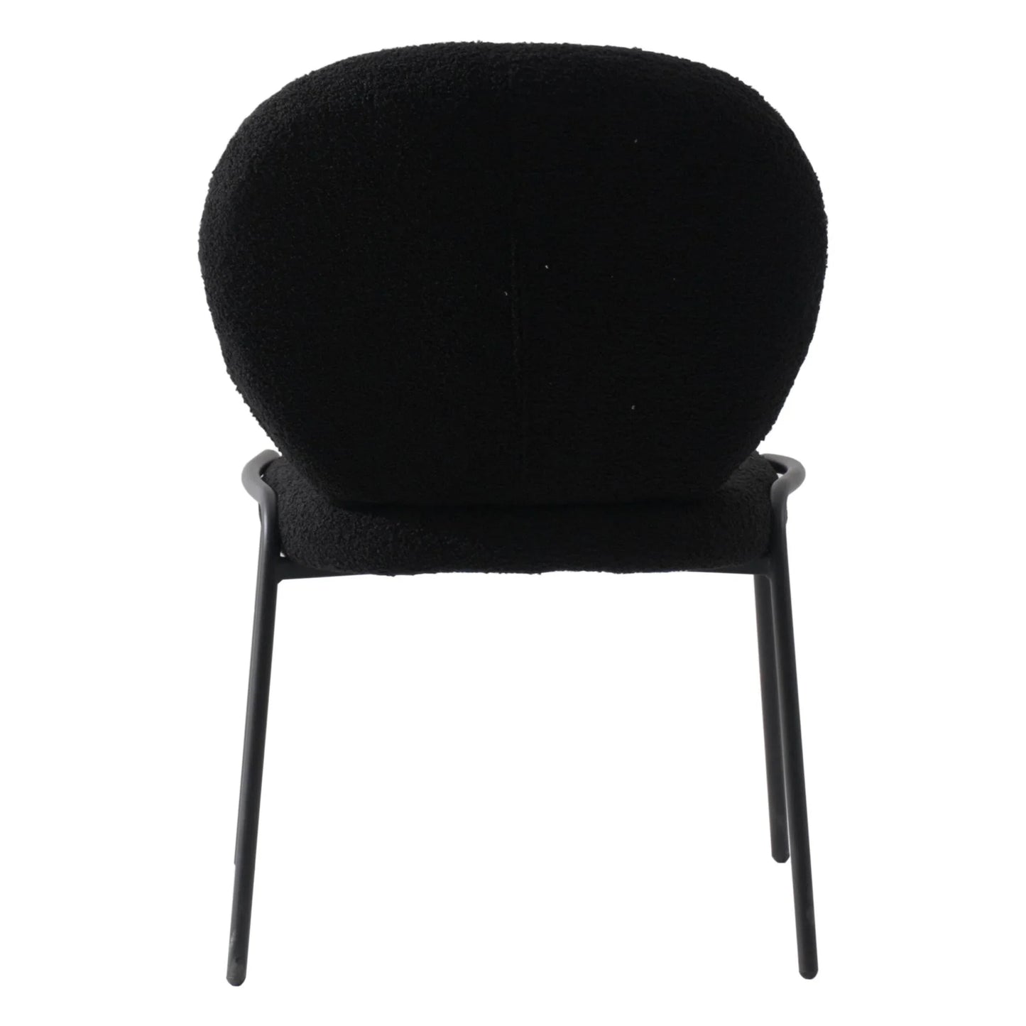 Celestial Modern Boucle Dining Side Chair with Black/White Powder Coated Iron Frame - Elax Furniture