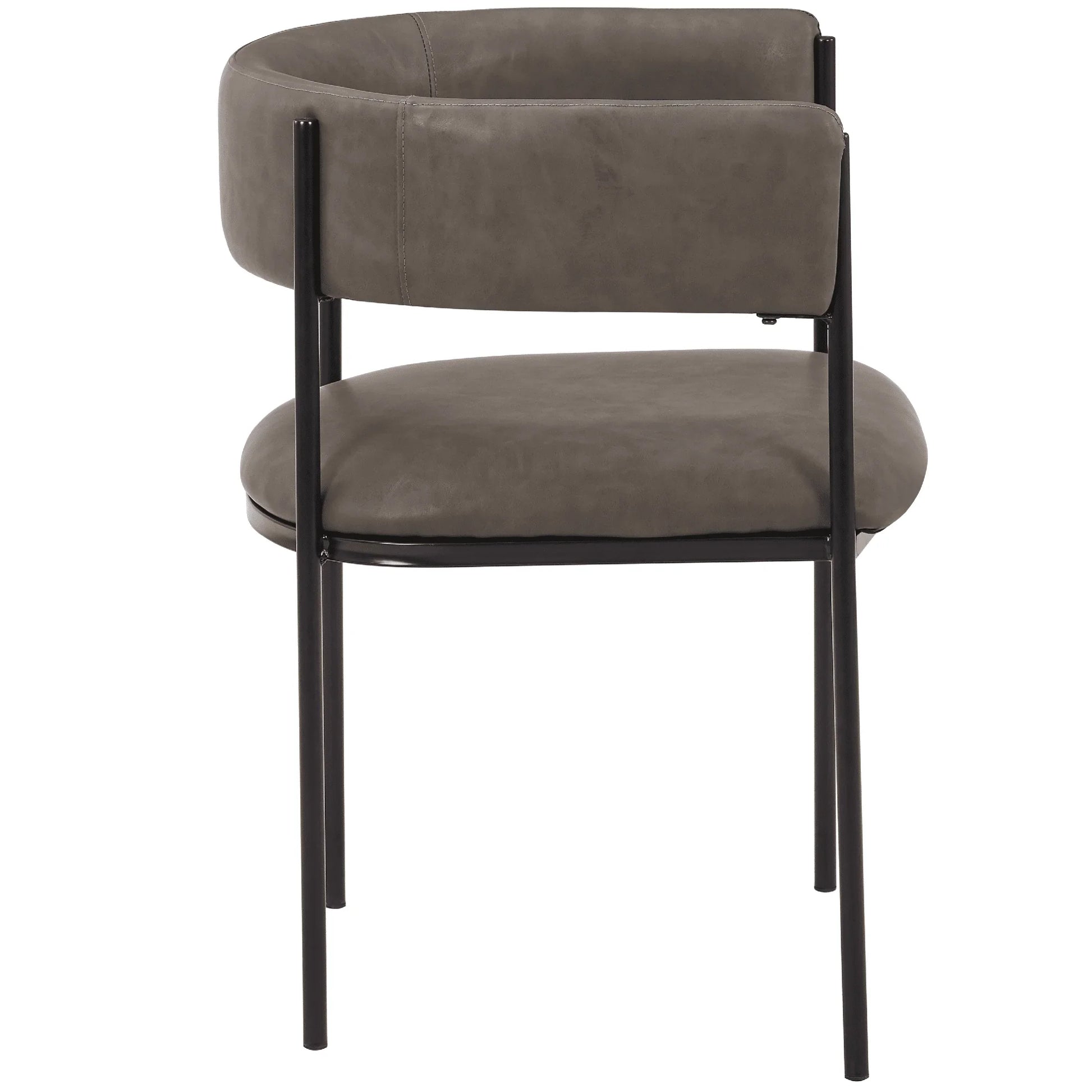 Cyril Dining Chair in Leather or Velvet with Open Back Design and Powder-Coated Iron Frame - Elax Furniture