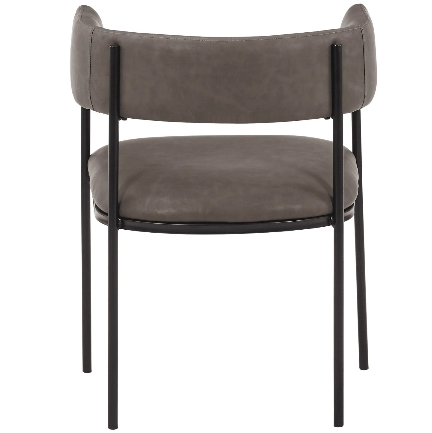 Cyril Dining Chair in Leather or Velvet with Open Back Design and Powder-Coated Iron Frame - Elax Furniture