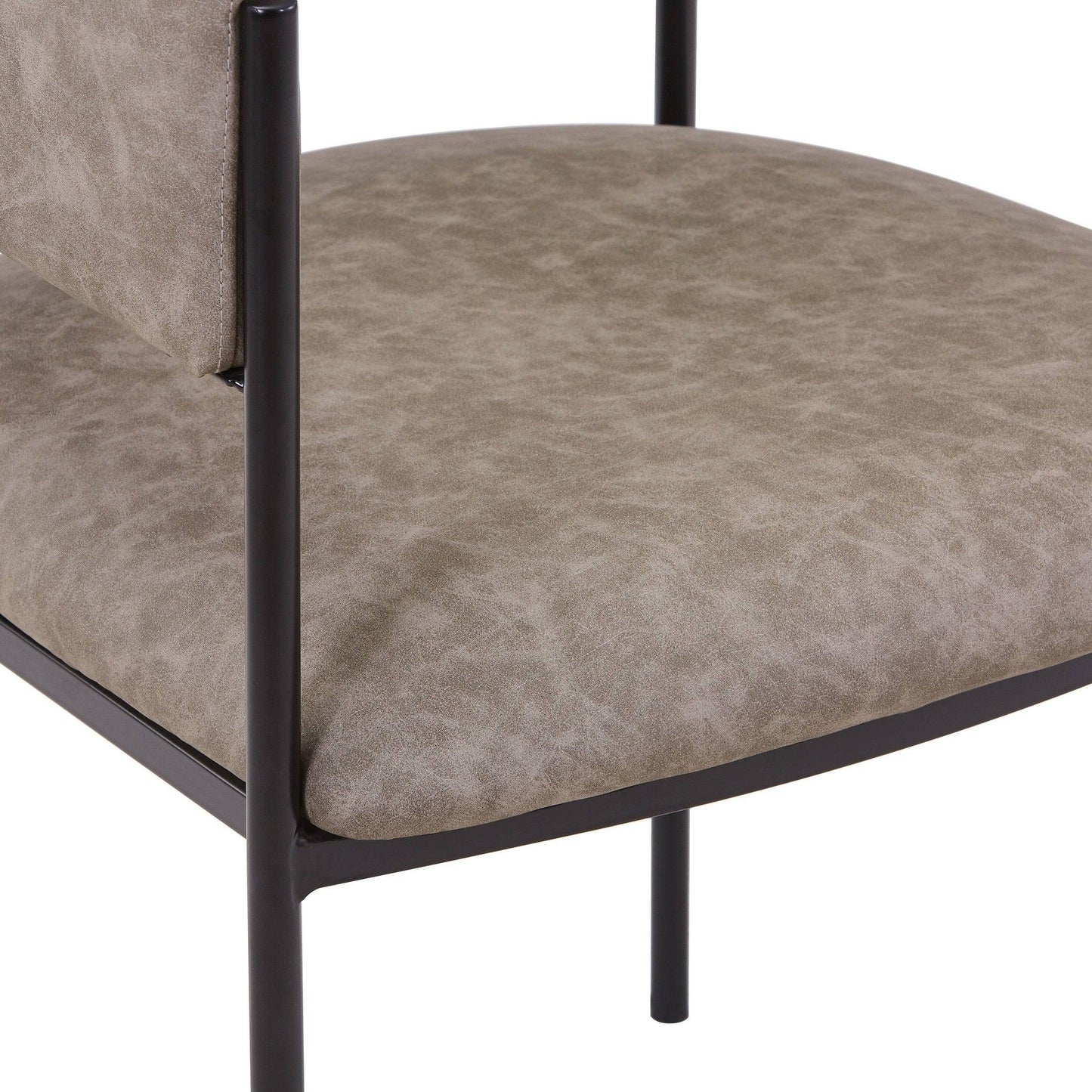 Cyril Dining Chair in Leather or Velvet with Open Back Design and Powder-Coated Iron Frame - Elax Furniture