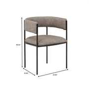 Cyril Dining Chair in Leather or Velvet with Open Back Design and Powder-Coated Iron Frame - Elax Furniture