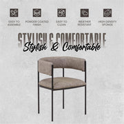 Cyril Dining Chair in Leather or Velvet with Open Back Design and Powder-Coated Iron Frame - Elax Furniture