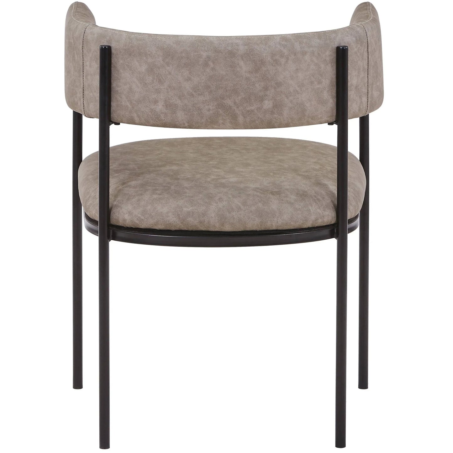 Cyril Dining Chair in Leather or Velvet with Open Back Design and Powder-Coated Iron Frame - Elax Furniture