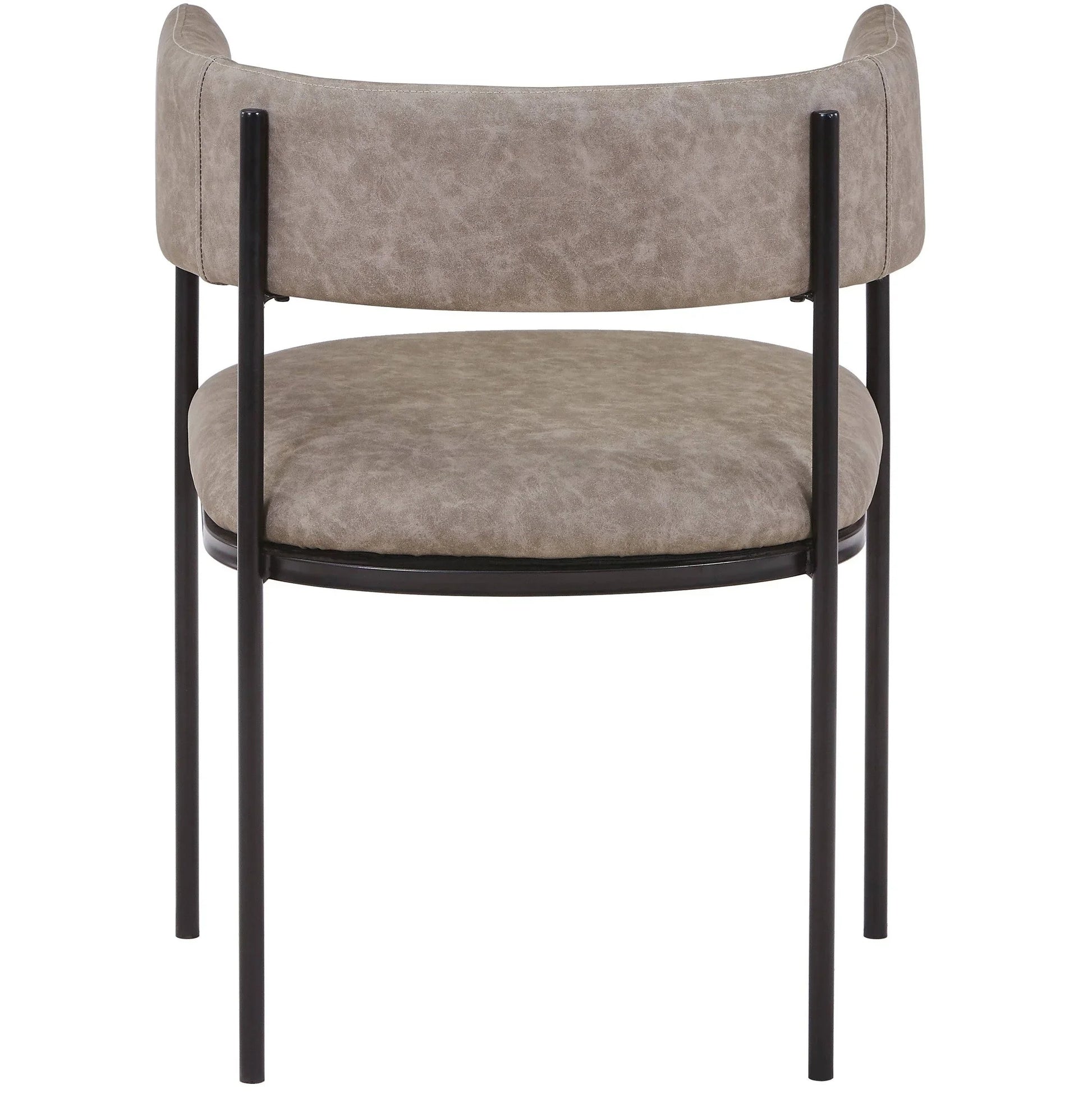 Cyril Dining Chair in Leather or Velvet with Open Back Design and Powder-Coated Iron Frame - Elax Furniture