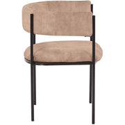 Cyril Dining Chair in Leather or Velvet with Open Back Design and Powder-Coated Iron Frame - Elax Furniture