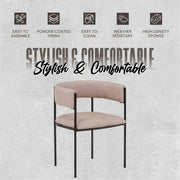 Cyril Dining Chair in Leather or Velvet with Open Back Design and Powder-Coated Iron Frame - Elax Furniture
