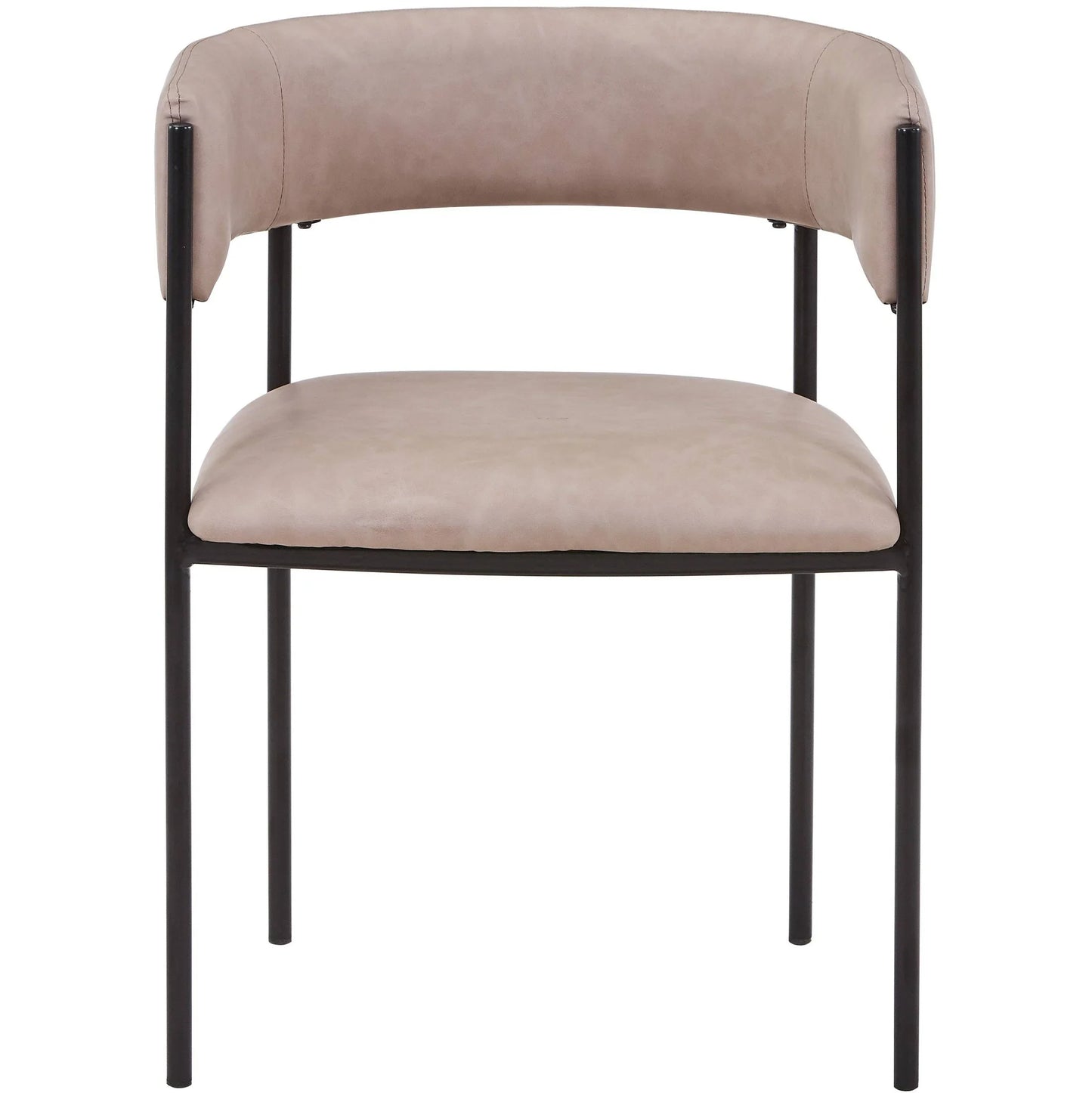 Cyril Dining Chair in Leather or Velvet with Open Back Design and Powder-Coated Iron Frame - Elax Furniture