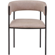 Cyril Dining Chair in Leather or Velvet with Open Back Design and Powder-Coated Iron Frame - Elax Furniture