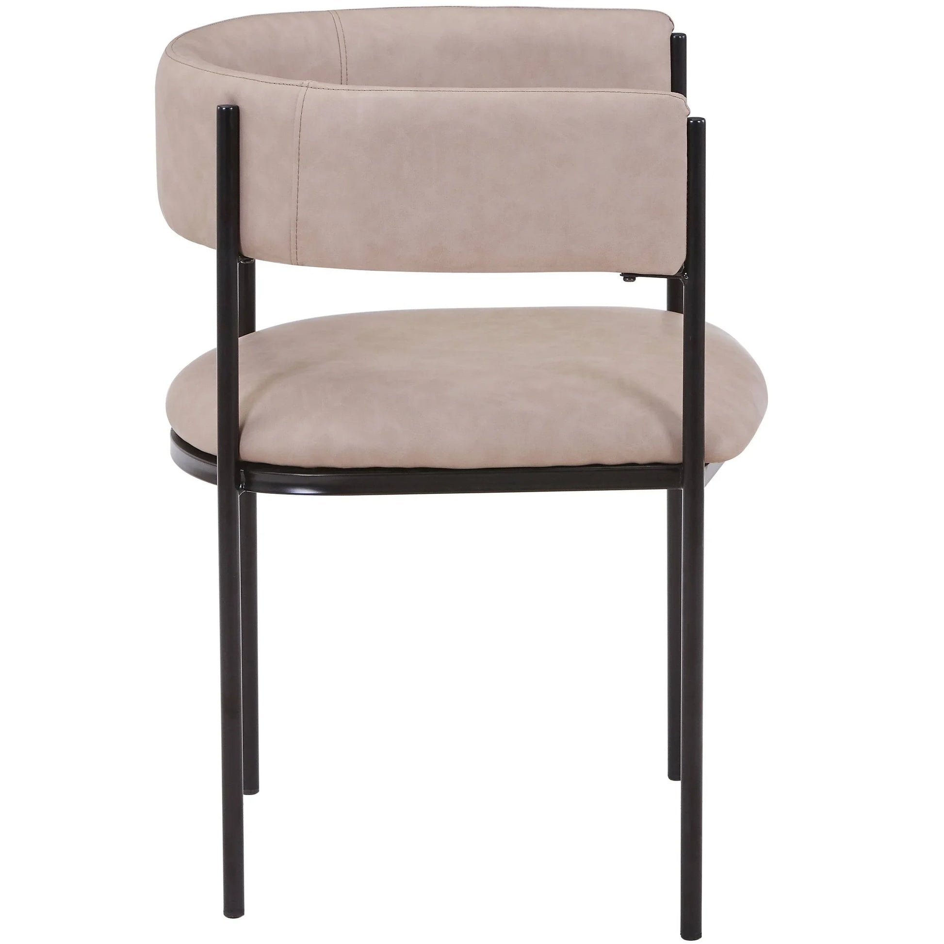 Cyril Dining Chair in Leather or Velvet with Open Back Design and Powder-Coated Iron Frame - Elax Furniture
