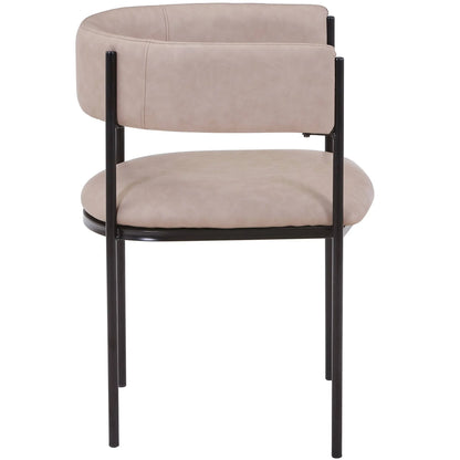 Cyril Dining Chair in Leather or Velvet with Open Back Design and Powder-Coated Iron Frame - Elax Furniture