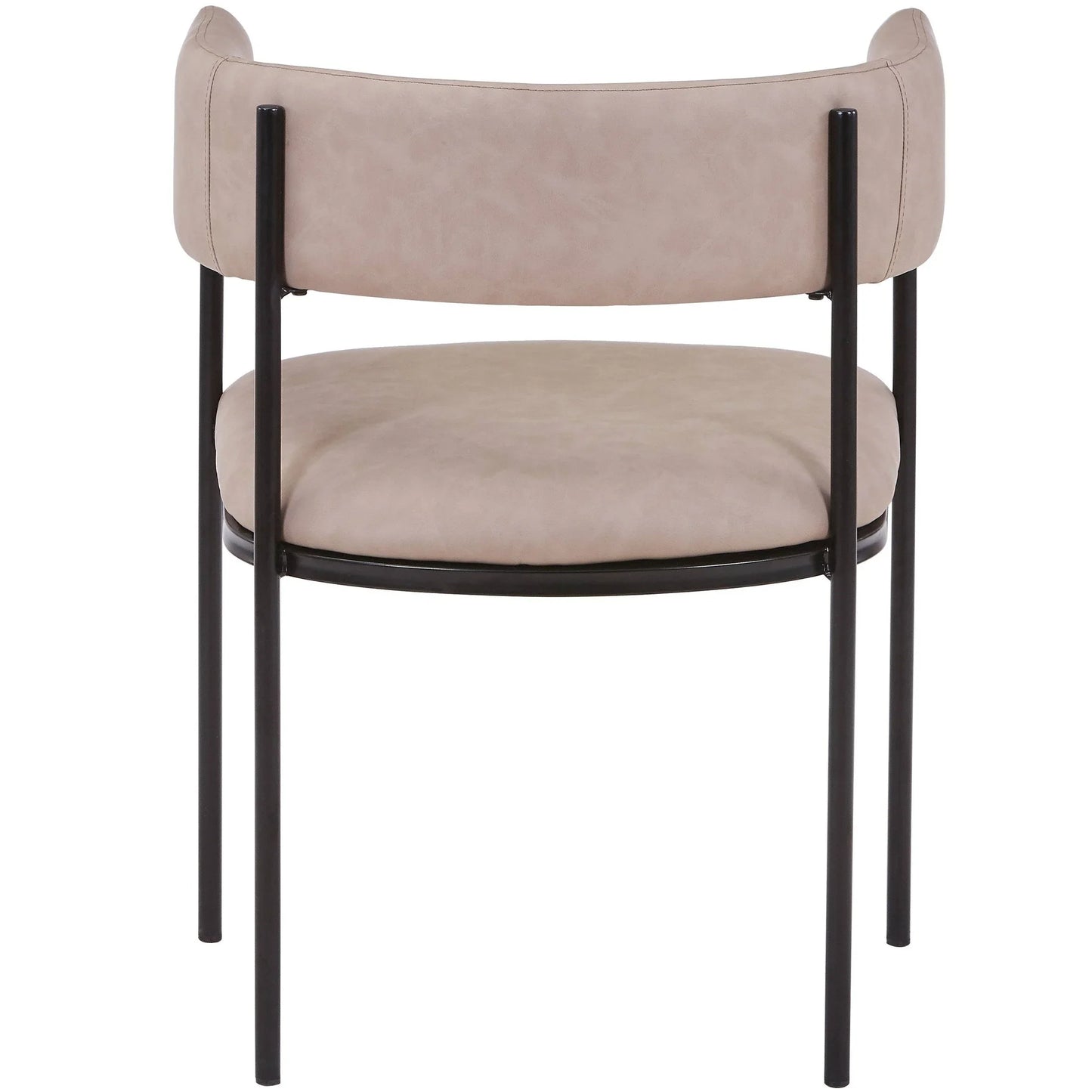Cyril Dining Chair in Leather or Velvet with Open Back Design and Powder-Coated Iron Frame - Elax Furniture