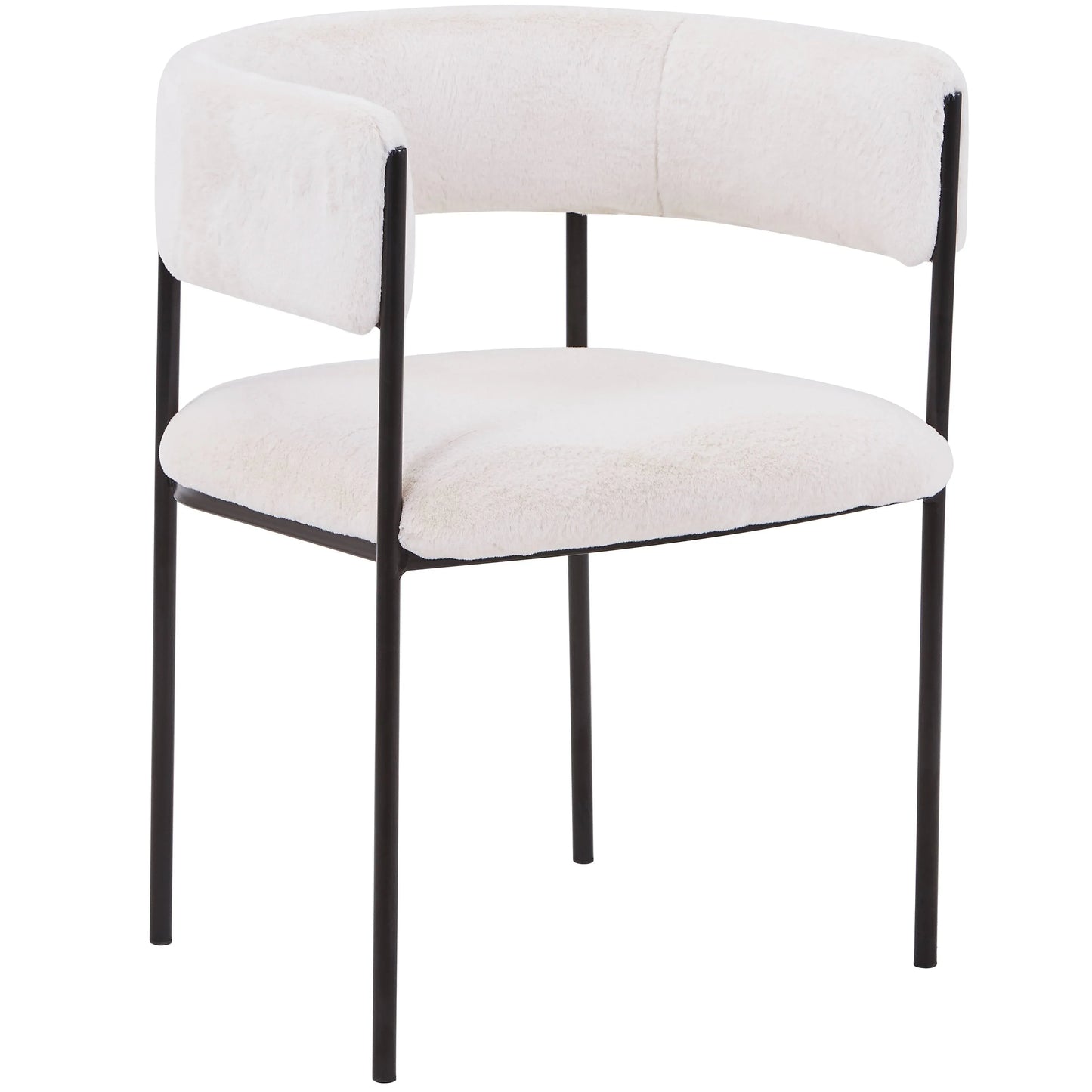 Cyril Dining Chair in Leather or Velvet with Open Back Design and Powder-Coated Iron Frame - Elax Furniture