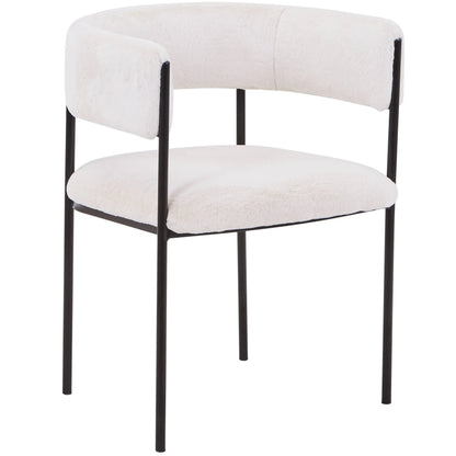 Cyril Dining Chair in Leather or Velvet with Open Back Design and Powder-Coated Iron Frame - Elax Furniture