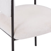 Cyril Dining Chair in Leather or Velvet with Open Back Design and Powder-Coated Iron Frame - Elax Furniture