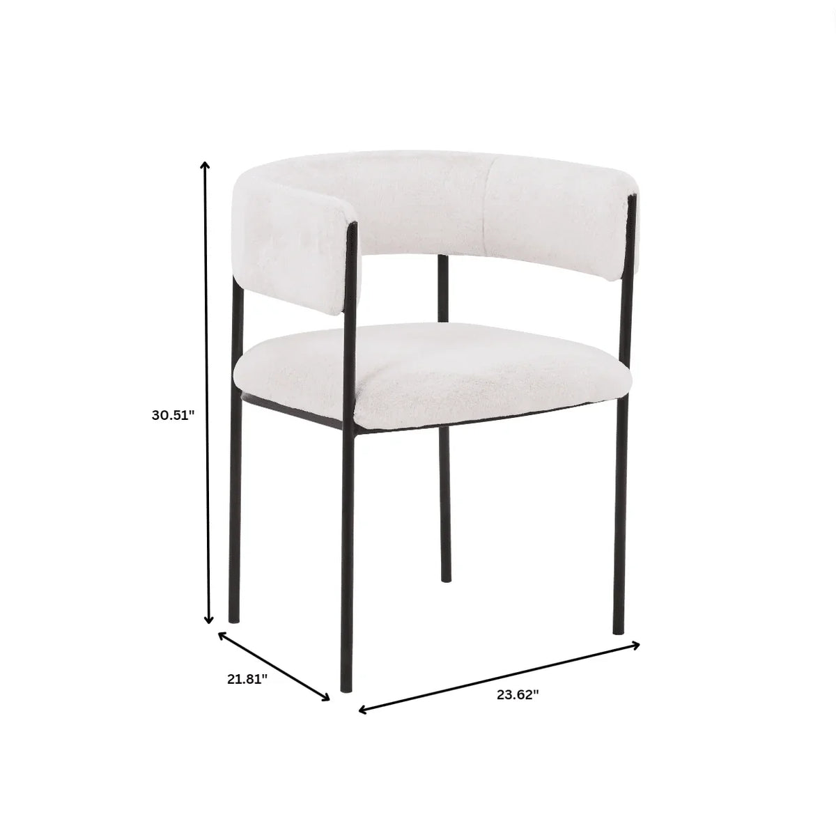 Cyril Dining Chair in Leather or Velvet with Open Back Design and Powder-Coated Iron Frame - Elax Furniture