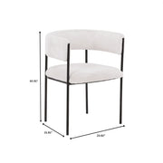 Cyril Dining Chair in Leather or Velvet with Open Back Design and Powder-Coated Iron Frame - Elax Furniture