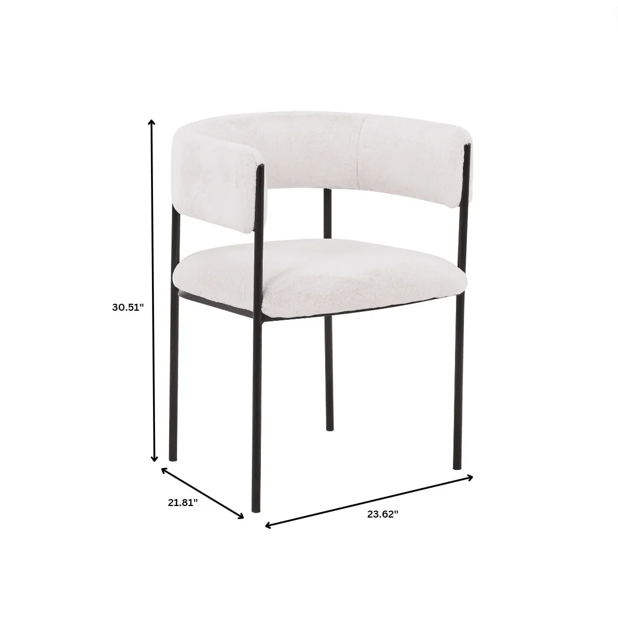 Cyril Dining Chair in Leather or Velvet with Open Back Design and Powder-Coated Iron Frame - Elax Furniture