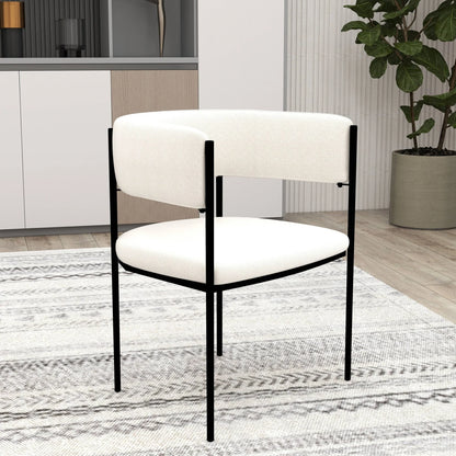 Cyril Dining Chair in Leather or Velvet with Open Back Design and Powder-Coated Iron Frame - Elax Furniture